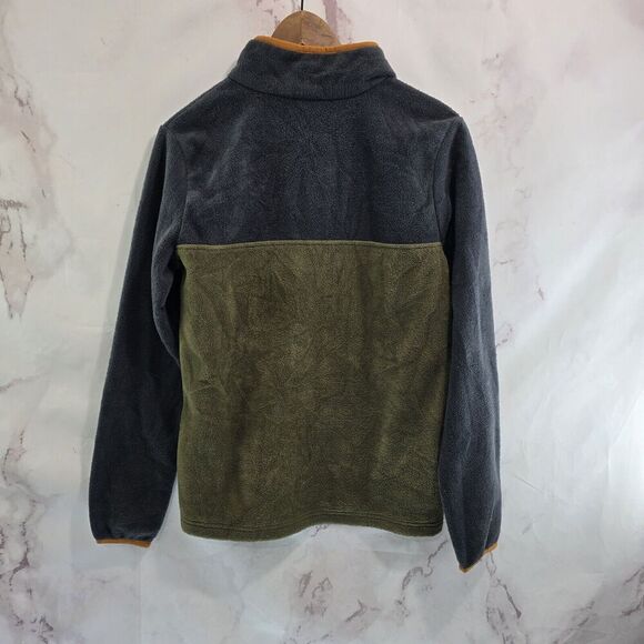 Columbia Pullover Womens Medium Brown Green Fleece Quarter Snap Benton Springs - Picture 5 of 11